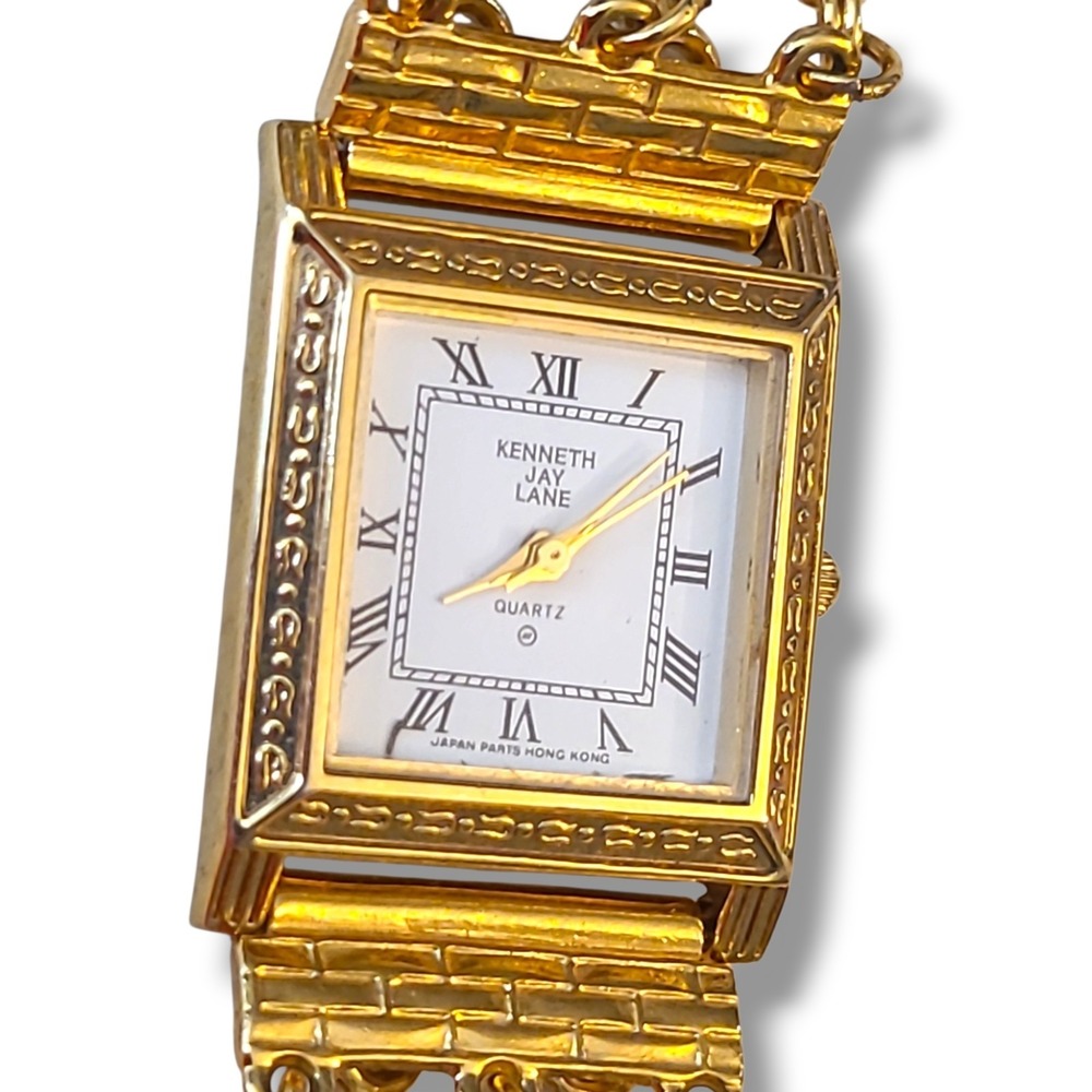 Vintage Kenneth Jay Lane Faux Pearl Multi Strand Bracelet Watch KJL New Battery - Picture 8 of 12